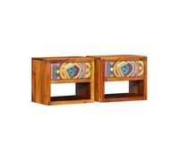 Cabinet de chevet avec tiroir 2 pièces Marron 40 x 35 x 35 cm