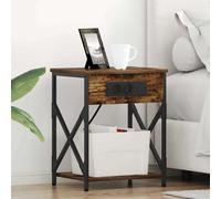 vidaXL Cabinet de chevet Chêne noir Bois d'ingénierie 41 x 31 x 51 cm