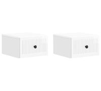 Cabinet de chevet mural 2 pcs Blanc brillant 33 x 34,5 x 20 cm