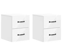 Cabinet de chevet mural 2 pcs Blanc brillant 34,5 x 33 x 40 cm