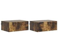 Cabinet de chevet mural 2 pcs Chêne fumé 49 x 34,5 x 20 cm