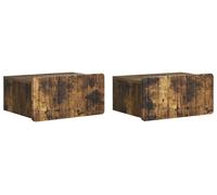 Cabinet de chevet mural 2 pcs Chêne fumé 49 x 34,5 x 24 cm