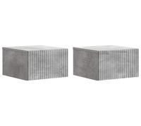 Cabinet de chevet mural 2 pcs Gris béton 33 x 34,5 x 20 cm