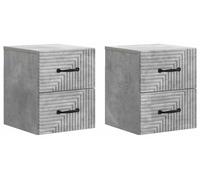 Cabinet de chevet mural 2 pcs Gris béton 34,5 x 33 x 40 cm