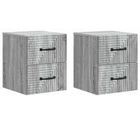Cabinet de chevet mural 2 pcs Sonoma gris 34,5 x 33 x 40 cm