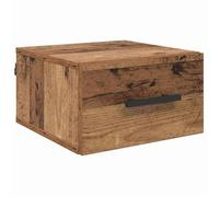 Cabinet de chevet mural - vidaXL - Bois ancien - 35x35x20 cm - Bois d'ingénierie - Avec tiroir - Assemblage requis