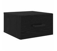 Cabinet de chevet mural - vidaXL - Chêne noir - 35x35x20 cm - Bois d'ingénierie - Montage mural - Avec tiroir