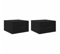 vidaXL Cabinet de chevet mural avec tiroir Bois d'ingénierie Chêne Noir 35x35x20 cm (2 pcs)