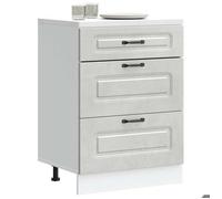 Cabinet de cuisine, 1 PC, Buffet Cuisine, vaisselier, Kalmar gris béton ,bois d'ingénierie, 60x46x81.5 cm A12910