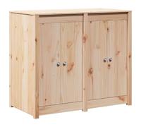 Cabinet de Cuisine Exterieur en Bois Massif MEPPEL Douglas avec Portes | Design moderne, portes bois massif, poignées métal, pieds carrés stables, entretien facile chiffon sec
