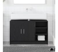 Cabinet de Lavabo Chêne Noir 90x29x55 cm Bois d Ingénierie Noir G