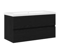 Cabinet de lavabo mural - vidaXL - Chêne Noir - 90x39x62 cm - Bois d'ingénierie - Design mural - 2 portes