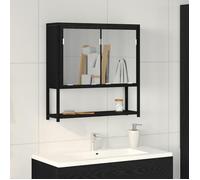Cabinet de Miroir de Salle de Bain Chêne Noir 60x16x60 cm Bois Reconstitué