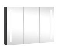 Cabinet de Miroir de Salle de Bain LED avec Rangement Éclairage Écoénergétique 89x14x62 cm