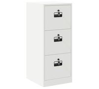 Cabinet de rangement à dossiers - vidaXL - Blanc - 44x50x106,5 cm - Acier laminé à froid - Design industriel - 3 tiroirs