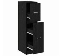 vidaXL Cabinet de Pharmacie Chêne Noir 30 x 41 x 118 cm, Armoire Moderne, Design rectangulaire, Meuble Pratique, Rangement spacieux, Bois d'ingénierie, étagères intérieures