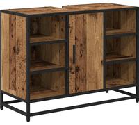 Cabinet de salle de bain avec porte Bois Ancien 80 x 33 x 60 cm