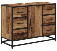 Cabinet de salle de bain avec porte Bois Ancien 80 x 33 x 60 cm