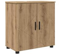 Cabinet de salle de bain moderne - vidaXL - Chêne artisanal - 61x35x64 cm - Bois d'ingénierie - 2 étagères - 2 portes