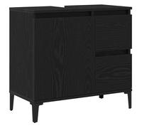 vidaXL Armoire salle de bain moderne Chêne noir Bois d'ingénierie 65x33x60 cm 3 compartiments