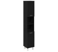 vidaXL Armoire de salle de bain Chêne noir 30x30x179 cm Bois d'ingénierie 2 portes 6 étagères