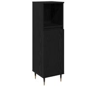 Cabinet de salle de bain - vidaXL - colonne SDB - bois d'ingénierie - chêne noir - 30 x 30 x 100 cm - 1 porte - 3 étagères{flh28m}