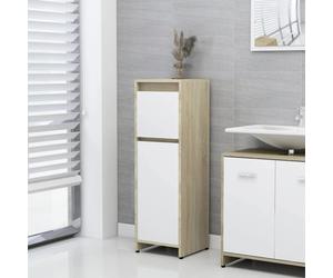 Cabinet de toilette Blanc et Chêne Sonoma 11.8 "x11.8 "x37.4" Chipboard