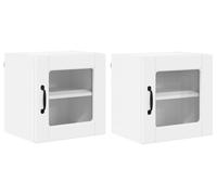 Cabinet en verre mural PORTO 2 pcs Blanc 40 x 31 x 40 cm
