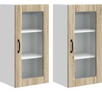 Cabinet en verre mural PORTO 2 pcs Chêne Sonoma 40 x 31 x 80 cm