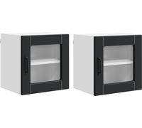 Cabinet en verre mural PORTO 2 pcs Noir 40 x 31 x 40 cm
