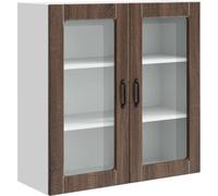 Cabinet en verre mural PORTO Chêne brun 80 x 31 x 80 cm