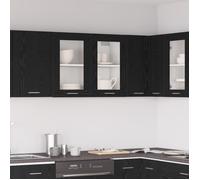 vidaXL Armoire Suspendue avec étagère Lyon Chêne Noir 80 x 31 x 60 cm, Armoire de Cuisine Moderne, Design rectangulaire, Grand Espace de Rangement, matériaux résistants, Style Contemporain