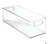 Cabinet/Kitchen boîte de rangement, extra-grand bac pour réfrigérateur en plastique, longue boîte, transparent,41cmx 15 cm x 12.5 cm