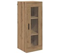 Cabinet mural en bois aggloméré - vidaXL - Chêne artisanal - 34,5x34x90 cm - 1 porte en verre - Poids maximal 60 kg