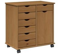 Cabinet roulant avec roue Marron miel 63,5 x 39 x 65,5 cm