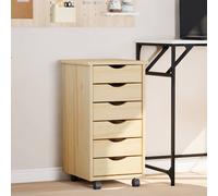 Cabinet Roulant avec Tiroirs avec roue MOSS Bois de pin massif roulant vidaXL vi