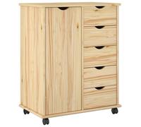 Cabinet roulant Marron 63,5 x 39 x 79 cm Bois de Pin Massif