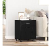 Cabinet roulant vidaXL en chêne noir 45x38x54 cm en bois d'ingénierie