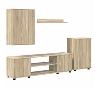 Cabinet TV rustique - PARAJ - Ensemble meuble TV/HIFI - 4 pcs - pour chambre/salon - Chêne Sonoma - Bois d'ingénierie3560201
