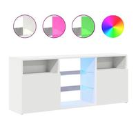 Cabinet TV rustique - PARAJ - Meuble TV/HIFI - avec lumières LED - pour chambre/salon - blanc 120x30x50cm1591045