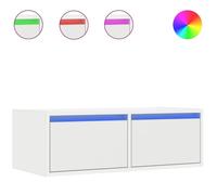 Cabinet TV rustique - PARAJ - Meuble TV/HIFI - avec lumières LED - pour chambre/salon - blanc 75x35,5x25cm8831921