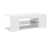 Cabinet TV rustique - PARAJ - Meuble TV/HIFI - avec lumières LED - pour chambre/salon - Blanc 90x39x30cm5671523