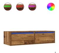 Cabinet TV rustique - PARAJ - Meuble TV/HIFI - avec lumières LED - pour chambre/salon - vieux bois 100X35,5x25cm5765249