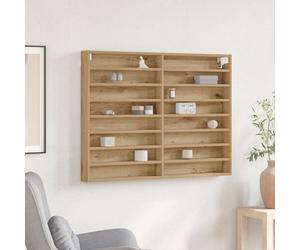 Cabinet Vitrine Vidaxl En Chêne Artisan 100x8,5x75 Cm En Bois Aggloméré