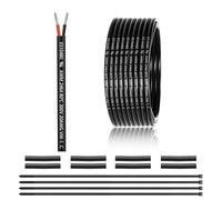 Câble à 2 conducteurs - 20 AWG - 2 x 0,5 mm² - 7,62 m - Fil à 2 fils en cuivre étamé - PVC 20/2 fils - Pour DC5 V/12 V/24 V, éclairage LED, rallonge de voiture, etc. - Certification CE
