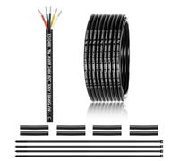 Câble à 5 fils 18 AWG 5 x 0,75 mm² - 7,62 m - 18 AWG - 5 fils en cuivre étamé - PVC 18AWG - 5 fils pour DC5 V/12 V/24 V - Éclairage LED - Câble d'extension de voiture, etc. - Certification CE