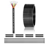 Câble à 6 fils 16 AWG 6 x 1,5 mm², 7,62 m, 16 AWG 6 fils en cuivre étamé, PVC 16AWG 6 fils pour DC5 V/12 V/24 V, éclairage LED, câble d'extension de voiture, etc., certification CE