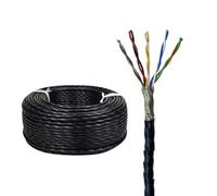 Câble à paire torsadée blindé FEP | Noir plusieurs tailles : câblage de signal industriel(98ft,0.3mm2-8c)