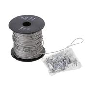 Cable Acier Câble Métallique Suspendu En Acier Inoxydable, Diamètre 1mm, 100m, Corde À Linge Enduite, Levage Avec 150 Pièces, Fixation De Manchon Boucle Sertissage