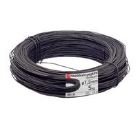 Câble acier galvanisé Ø1,2mm, 5 Kg (env. 550 m), noir, fil tension pour clôture jardin, grillage, treillis plante grimpante, tendeur, corde à linge extérieur, montage robuste